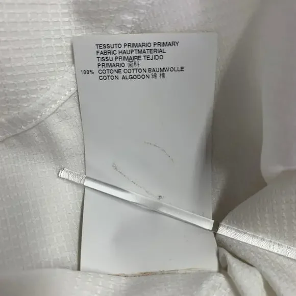 DSQUARED2 Size S White Cotton Textured Spread Collar Shirt